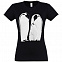 Футболка женская Like a Penguin, черная с логотипом в Нефтекамске заказать по выгодной цене в кибермаркете AvroraStore