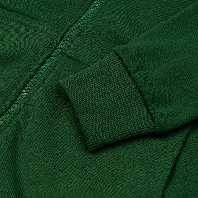 Толстовка с капюшоном на молнии Unit Siverga Heavy, темно-зеленая с логотипом в Нефтекамске заказать по выгодной цене в кибермаркете AvroraStore