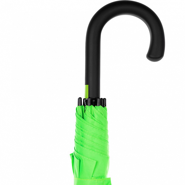 Зонт-трость Undercolor с цветными спицами, зеленое яблоко с логотипом в Нефтекамске заказать по выгодной цене в кибермаркете AvroraStore