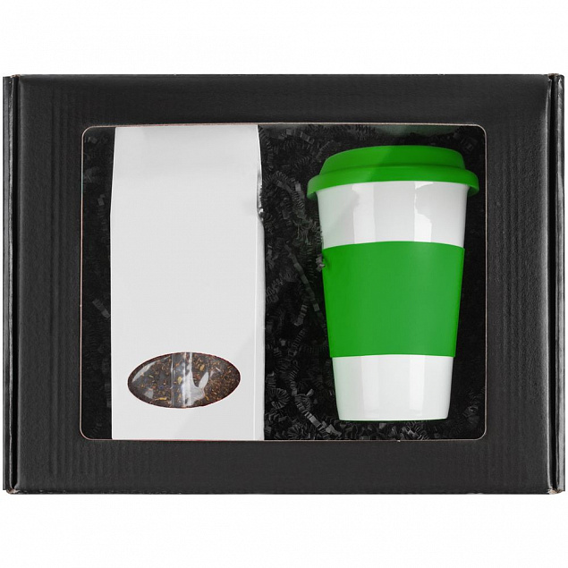 Набор «Чайная пауза», зеленый с белым с логотипом в Нефтекамске заказать по выгодной цене в кибермаркете AvroraStore