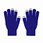 Перчатки женские для работы с сенсорными экранами, синие# с логотипом в Нефтекамске заказать по выгодной цене в кибермаркете AvroraStore