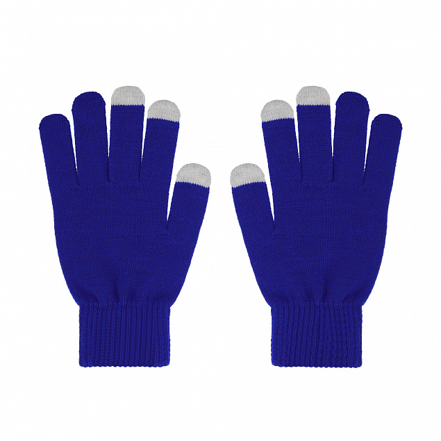 Перчатки женские для работы с сенсорными экранами, синие# с логотипом в Нефтекамске заказать по выгодной цене в кибермаркете AvroraStore