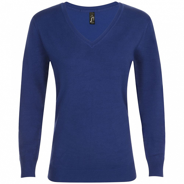 Пуловер женский GLORY WOMEN, синий ультрамарин с логотипом в Нефтекамске заказать по выгодной цене в кибермаркете AvroraStore