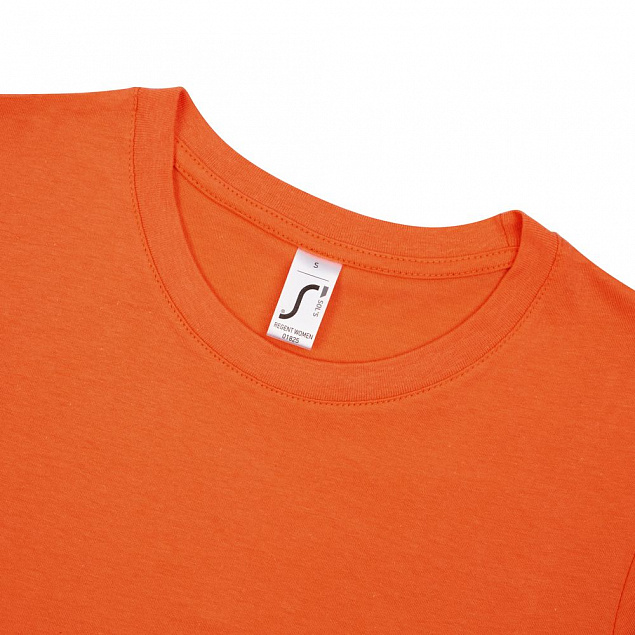 Футболка женская REGENT WOMEN, оранжевая с логотипом в Нефтекамске заказать по выгодной цене в кибермаркете AvroraStore