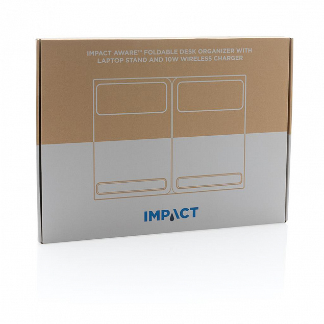 Складной органайзер из rPET с подставкой для ноутбука и док-станцией Impact Aware™ с логотипом в Нефтекамске заказать по выгодной цене в кибермаркете AvroraStore