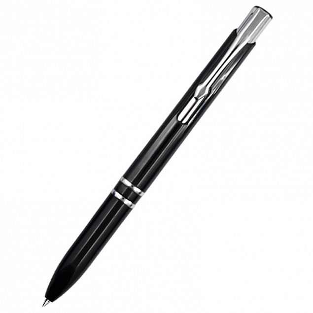 Ручка пластиковая Milana, чёрная с логотипом в Нефтекамске заказать по выгодной цене в кибермаркете AvroraStore