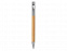 Ручка бамбуковая шариковая Saga, хром/бамбук с логотипом в Нефтекамске заказать по выгодной цене в кибермаркете AvroraStore