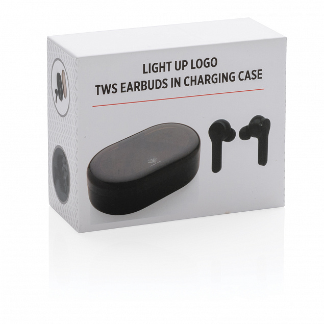Беспроводные наушники с чехлом для зарядки Light up TWS с логотипом в Нефтекамске заказать по выгодной цене в кибермаркете AvroraStore