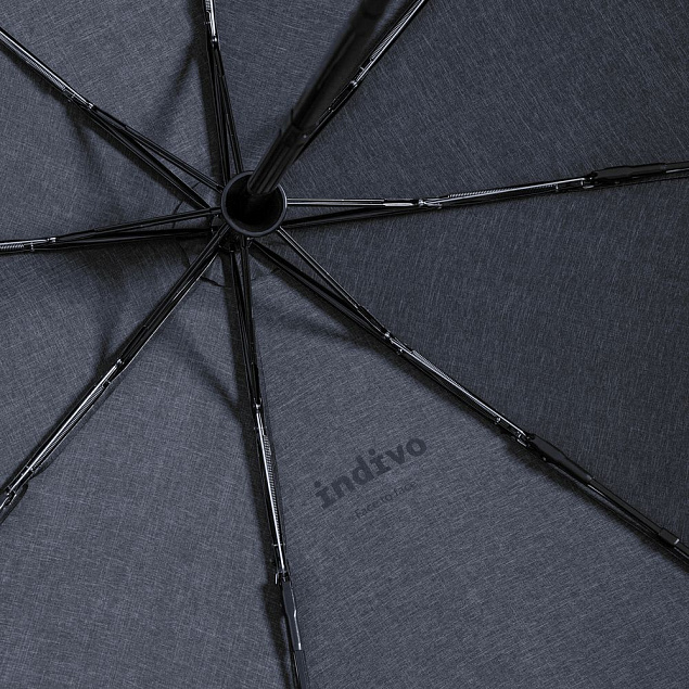Складной зонт rainVestment, темно-синий меланж с логотипом в Нефтекамске заказать по выгодной цене в кибермаркете AvroraStore
