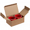 Коробка Couple Cup под 2 кружки, малая, крафт с логотипом в Нефтекамске заказать по выгодной цене в кибермаркете AvroraStore