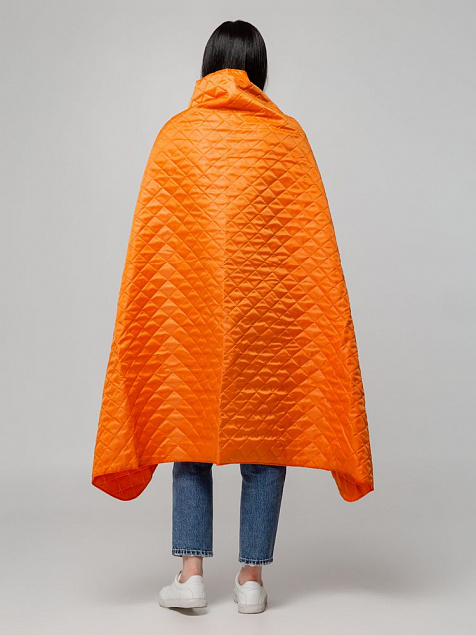Плед-пончо для пикника SnapCoat, оранжевый с логотипом в Нефтекамске заказать по выгодной цене в кибермаркете AvroraStore