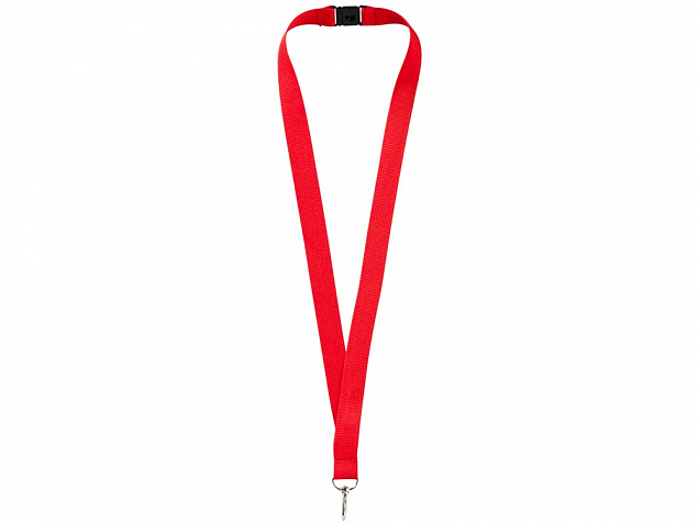 Ремешок на шею с карабином Бибионе, красный с логотипом в Нефтекамске заказать по выгодной цене в кибермаркете AvroraStore