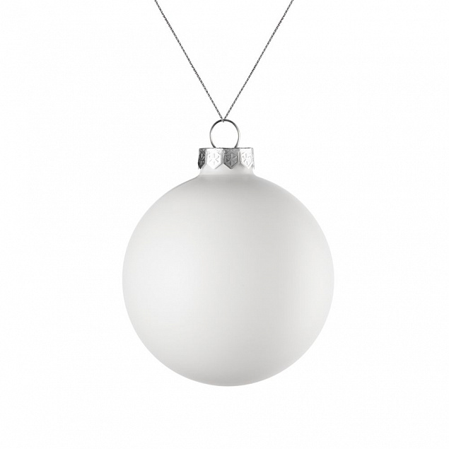 Елочный шар Finery Matt, 8 см, матовый белый с логотипом в Нефтекамске заказать по выгодной цене в кибермаркете AvroraStore