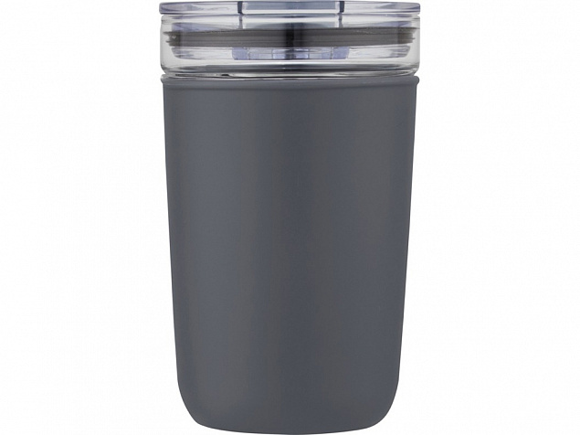 Bello, стеклянная кружка объемом 420 мл с внешней стенкой из переработанного пластика, серый с логотипом в Нефтекамске заказать по выгодной цене в кибермаркете AvroraStore