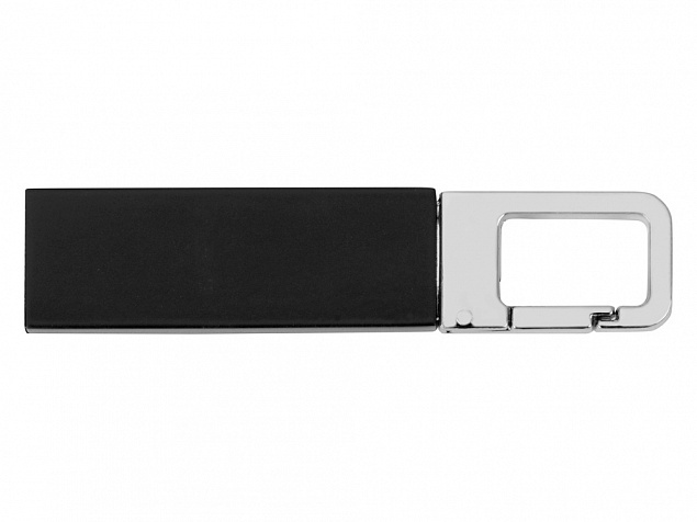 Флеш-карта USB 2.0 16 Gb с карабином Hook, черный/серебристый с логотипом в Нефтекамске заказать по выгодной цене в кибермаркете AvroraStore