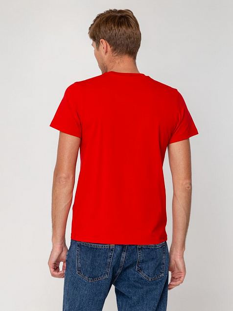 Футболка мужская T-bolka Stretch, красная с логотипом в Нефтекамске заказать по выгодной цене в кибермаркете AvroraStore