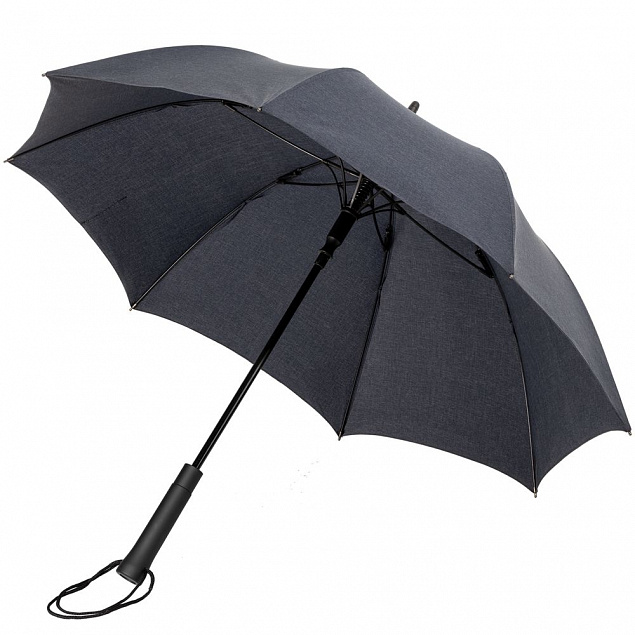 Зонт-трость rainVestment, темно-синий меланж с логотипом в Нефтекамске заказать по выгодной цене в кибермаркете AvroraStore