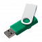 Флешка Twist Color, зеленая с белым, 16 Гб с логотипом в Нефтекамске заказать по выгодной цене в кибермаркете AvroraStore