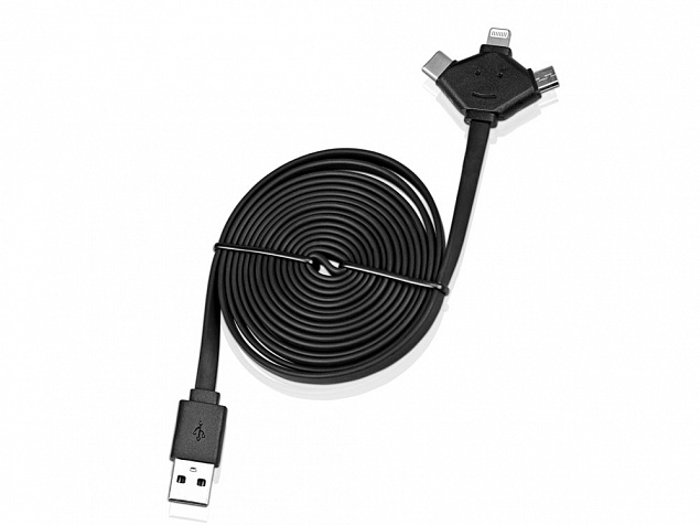 USB-переходник XOOPAR W CABLE 3 в 1  с логотипом в Нефтекамске заказать по выгодной цене в кибермаркете AvroraStore