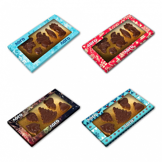 Набор фигурного шоколада Choco New Year на заказ с логотипом в Нефтекамске заказать по выгодной цене в кибермаркете AvroraStore