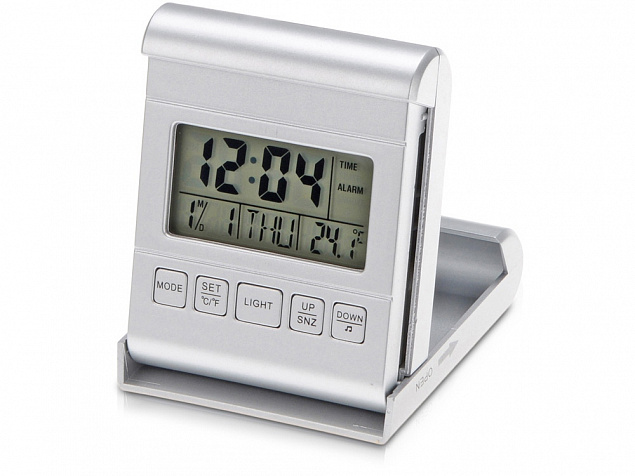 Часы складные с датой и термометром с логотипом в Нефтекамске заказать по выгодной цене в кибермаркете AvroraStore