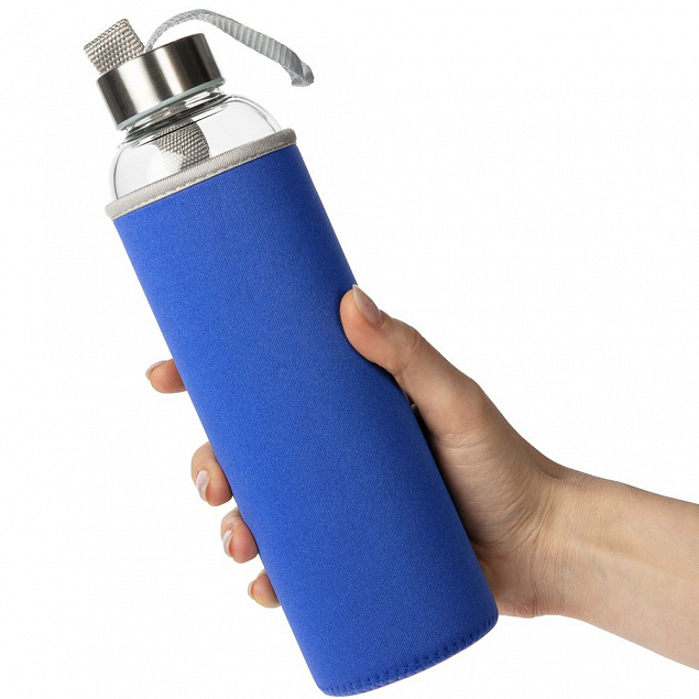 Бутылка для воды Sleeve Ace, синяя с логотипом в Нефтекамске заказать по выгодной цене в кибермаркете AvroraStore