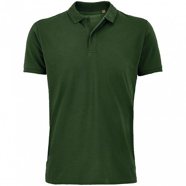 Рубашка поло мужская Planet Men, темно-зеленая с логотипом в Нефтекамске заказать по выгодной цене в кибермаркете AvroraStore