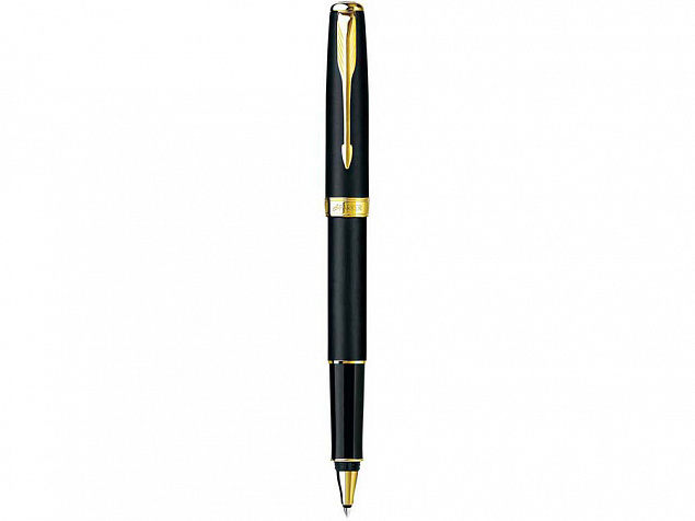 Ручка Паркер роллер "Sonnet Matte Black GT" в футляре с логотипом в Нефтекамске заказать по выгодной цене в кибермаркете AvroraStore