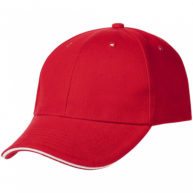 Бейсболка Generic, красная с белым кантом с логотипом в Нефтекамске заказать по выгодной цене в кибермаркете AvroraStore