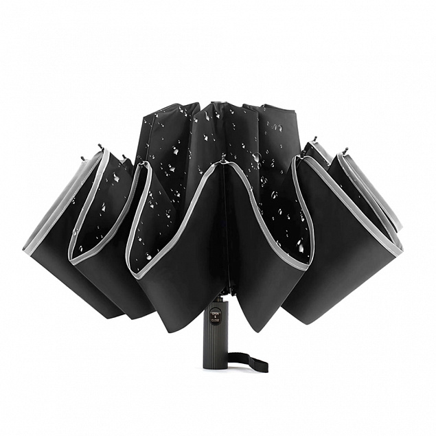 Автоматический противоштормовой складной зонт-наоборот Flash reverse с логотипом в Нефтекамске заказать по выгодной цене в кибермаркете AvroraStore