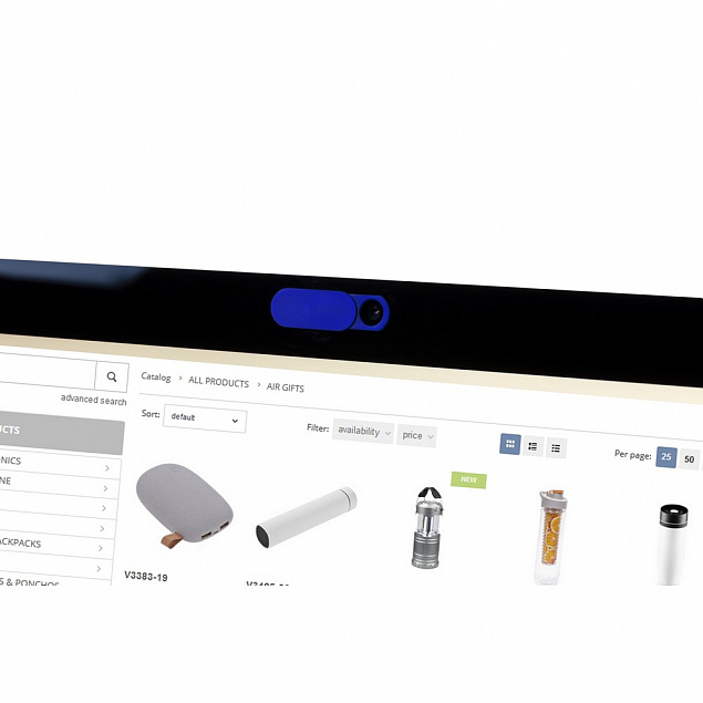 Блокиратор веб-камеры,белый с логотипом в Нефтекамске заказать по выгодной цене в кибермаркете AvroraStore