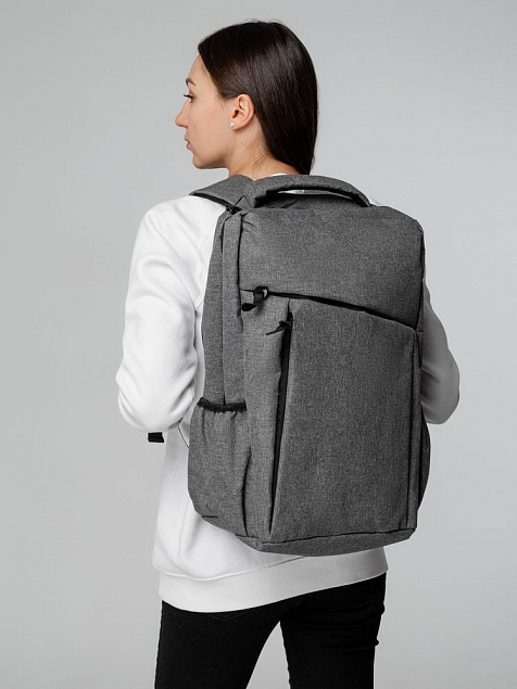 Рюкзак для ноутбука The First XL, серый с логотипом в Нефтекамске заказать по выгодной цене в кибермаркете AvroraStore