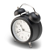 Настольные часы с будильником в ретро стиле, черный