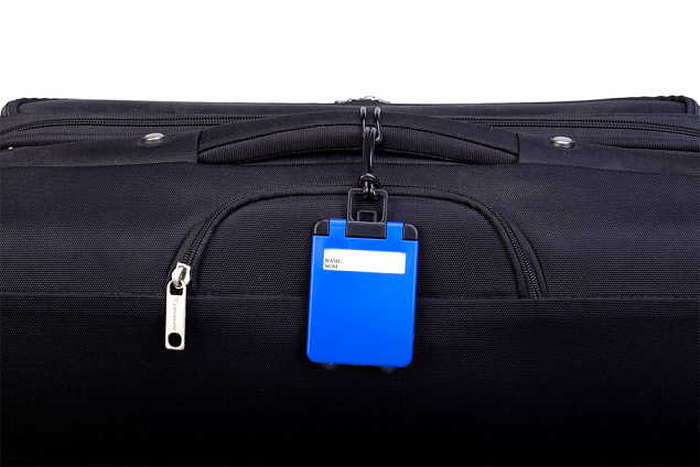 Бирка для багажа Trolley, синяя с логотипом в Нефтекамске заказать по выгодной цене в кибермаркете AvroraStore