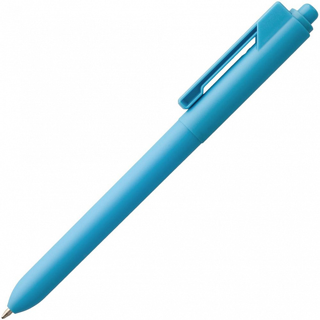 Ручка шариковая Hint, голубая с логотипом в Нефтекамске заказать по выгодной цене в кибермаркете AvroraStore