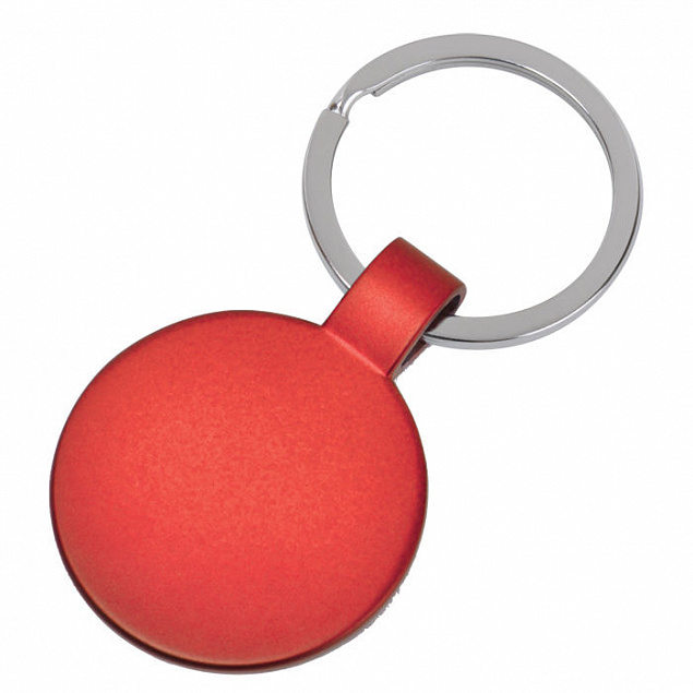 Брелок  "Круг", красный, 3,7х3,7х0,1 см, металл с логотипом в Нефтекамске заказать по выгодной цене в кибермаркете AvroraStore