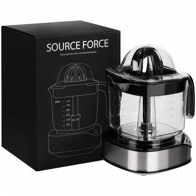 Электрическая соковыжималка для цитрусовых Source Force, серебристо-черная с логотипом в Нефтекамске заказать по выгодной цене в кибермаркете AvroraStore