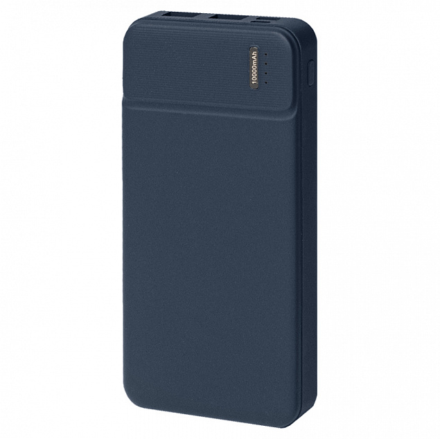 Универсальный аккумулятор OMG Flash 10 (10000 мАч) с подсветкой и soft touch,синий,13,7х6,87х1,55 мм с логотипом в Нефтекамске заказать по выгодной цене в кибермаркете AvroraStore