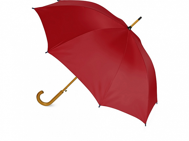 Зонт-трость полуавтоматический с деревянной ручкой с логотипом в Нефтекамске заказать по выгодной цене в кибермаркете AvroraStore