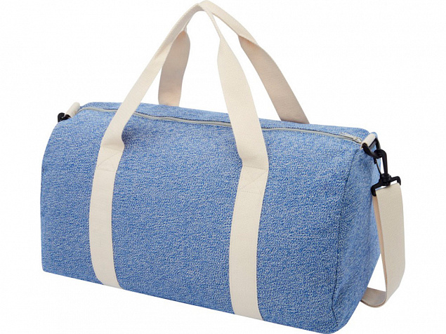 Спортивная сумка из переработанного хлопка и полиэстера плотностью 210 г/м² Pheebs, синий/натуральны с логотипом в Нефтекамске заказать по выгодной цене в кибермаркете AvroraStore