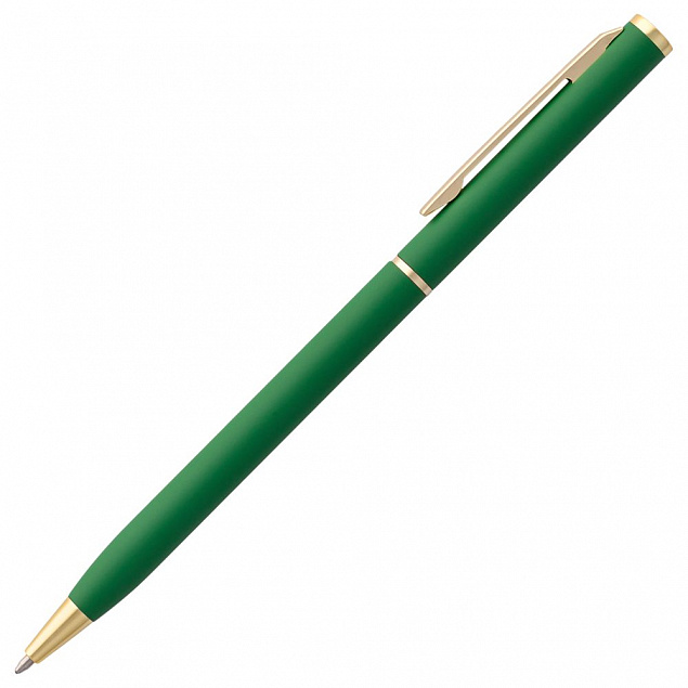 Ручка шариковая Hotel Gold, ver.2, зеленая с логотипом в Нефтекамске заказать по выгодной цене в кибермаркете AvroraStore
