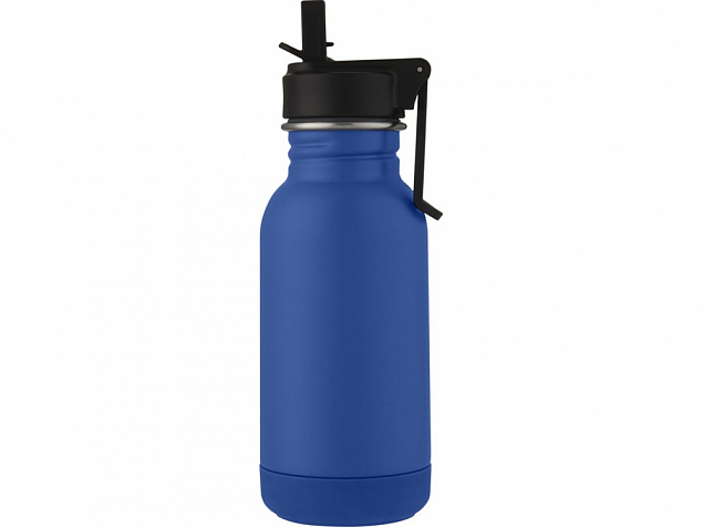 Lina, спортивная бутылка из нержавеющей стали объемом 400 мл с трубочкой и петлей, темно-синий с логотипом в Нефтекамске заказать по выгодной цене в кибермаркете AvroraStore
