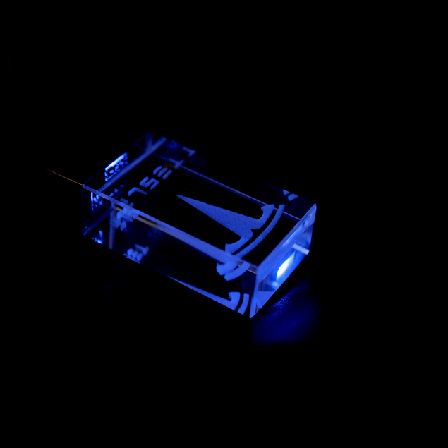 Флешка "Moon" 16 Гб c подсветкой - Синий HH с логотипом в Нефтекамске заказать по выгодной цене в кибермаркете AvroraStore
