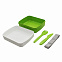 Ланч-бокс Lunch Green Line со столовыми приборами (салатовый) с логотипом в Нефтекамске заказать по выгодной цене в кибермаркете AvroraStore