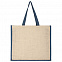 Холщовая сумка для покупок Bagari со светло-синей отделкой с логотипом в Нефтекамске заказать по выгодной цене в кибермаркете AvroraStore