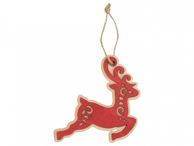 Подвеска деревянная Рождественский олень с логотипом в Нефтекамске заказать по выгодной цене в кибермаркете AvroraStore