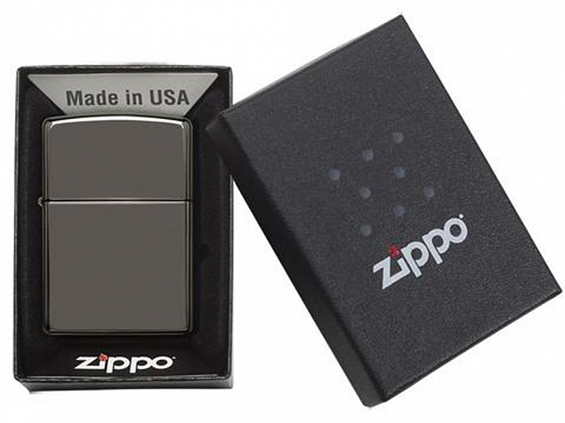 Зажигалка ZIPPO Classic с покрытием Black Ice® с логотипом в Нефтекамске заказать по выгодной цене в кибермаркете AvroraStore