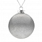 Елочный шар Finery Gloss, 10 см, глянцевый серебристый с глиттером с логотипом в Нефтекамске заказать по выгодной цене в кибермаркете AvroraStore