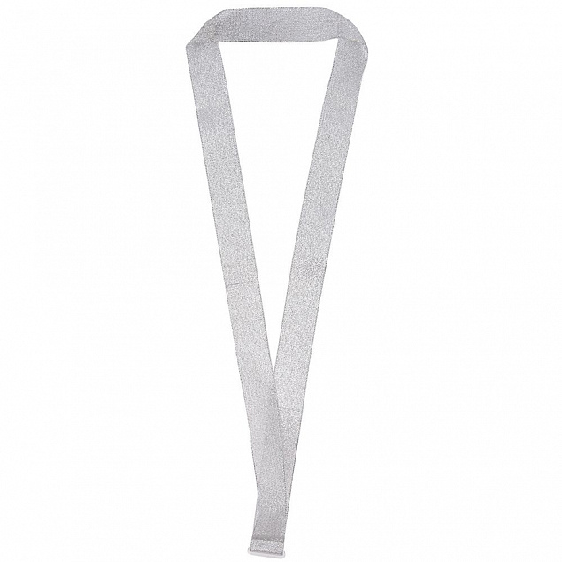 Лента для медали с пряжкой Ribbon, серебристая с логотипом в Нефтекамске заказать по выгодной цене в кибермаркете AvroraStore