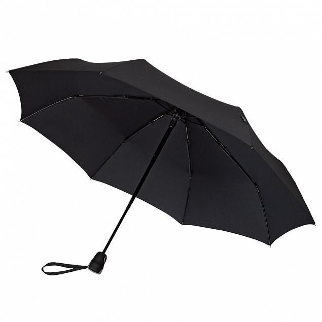 Складной зонт Gran Turismo, черный с логотипом в Нефтекамске заказать по выгодной цене в кибермаркете AvroraStore